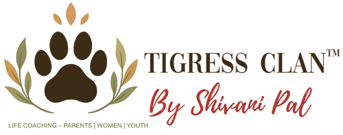Logo of Tigress Clan by Shivani Pal with a paw print design on a white background